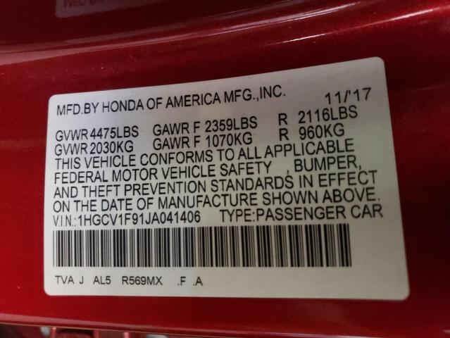 1HGCV1F91JA041406 Honda Accord Touring