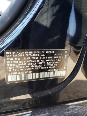 2018 VOLKSWAGEN PASSAT GT 1VWJM7A36JC037691