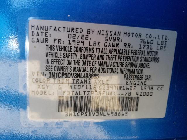 3N1CP5DV3NL498865 Nissan KICKS SR