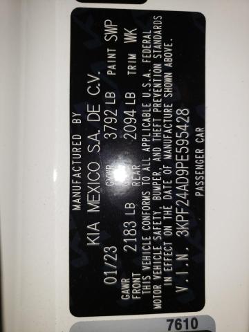 3KPF24AD9PE595428 KIA FORTE LX