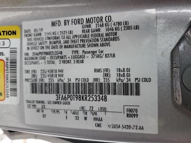 3FA6P0T98KR253348 Ford Fusion SE 13