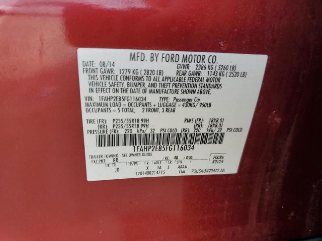 1FAHP2E85FG116034 Ford TAURUS SEL