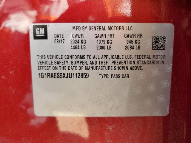 VIN 1G1RA6S5XJU113859 2018 Chevrolet Volt, LT no.12