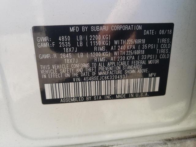 4S4BSEJC6K3204937 Subaru Outback 3.6r Limited
