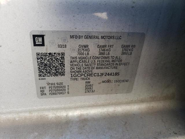 2018 CHEVROLET SILVERADO - 1GCPCREC1JF244185