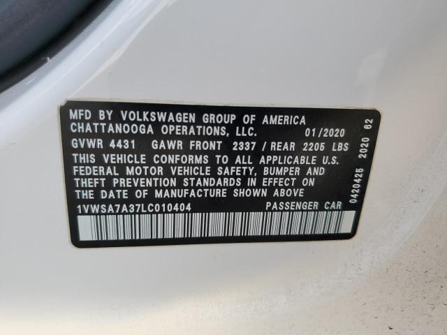  VOLKSWAGEN PASSAT 2020 Білий