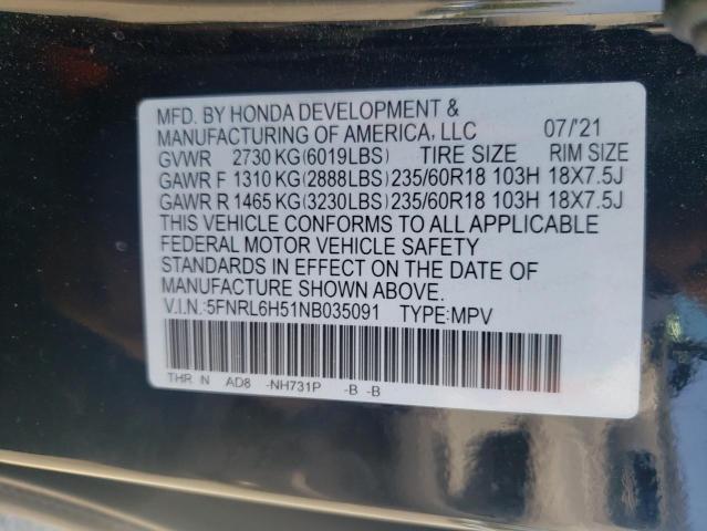5FNRL6H51NB035091 Honda ODYSSEY EX