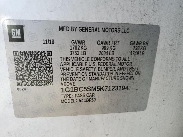 2019 CHEVROLET CRUZE LS - 1G1BC5SM5K7123194