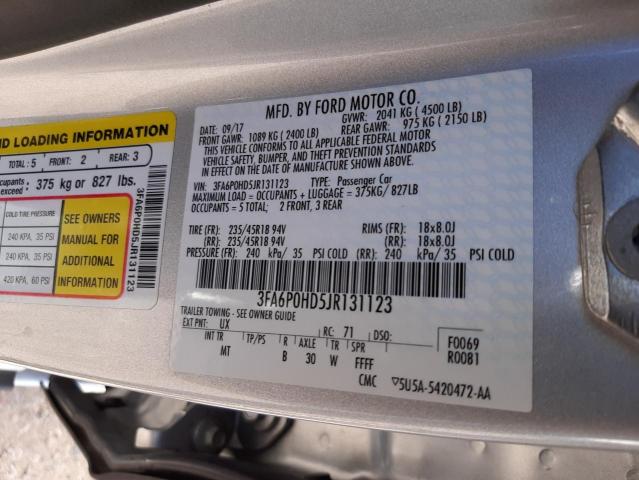 3FA6P0HD5JR131123 Ford FUSION SE