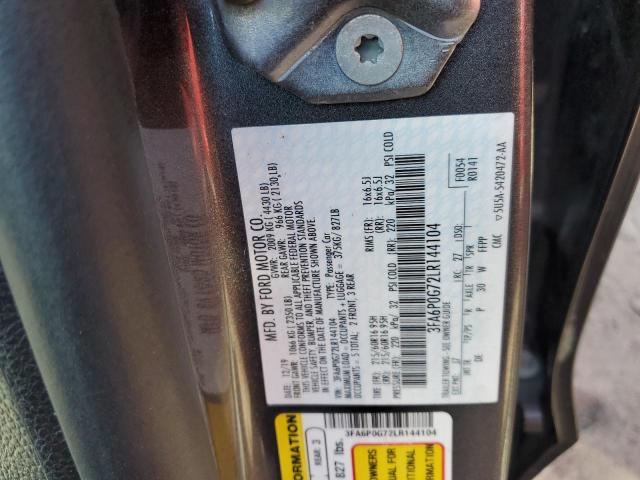 3FA6P0G72LR144104 Ford Fusion S 12