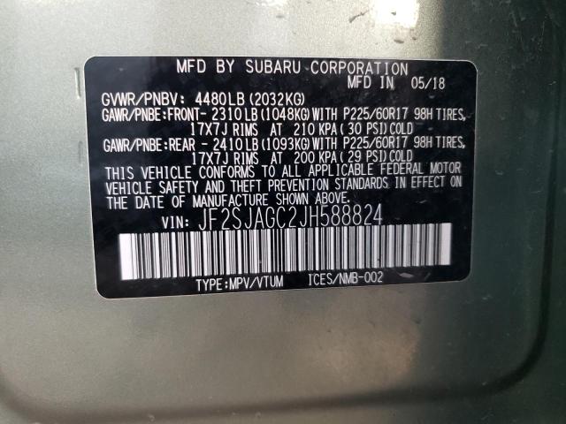 2018 SUBARU FORESTER 2 - JF2SJAGC2JH588824