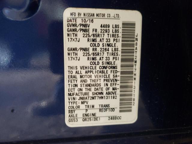 JN8AT2MT7HW131192 Nissan ROGUE S