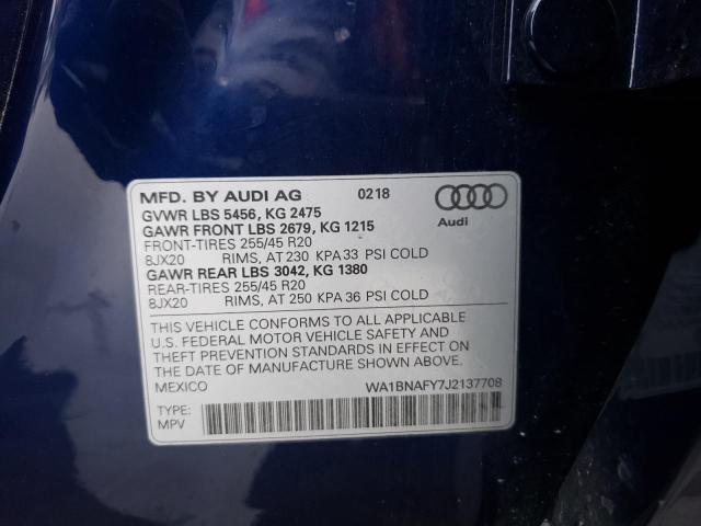 WA1BNAFY7J2137708 2018 AUDI Q5, photo no. 12