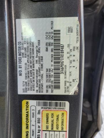 3FA6P0H71FR189487 Ford FUSION SE