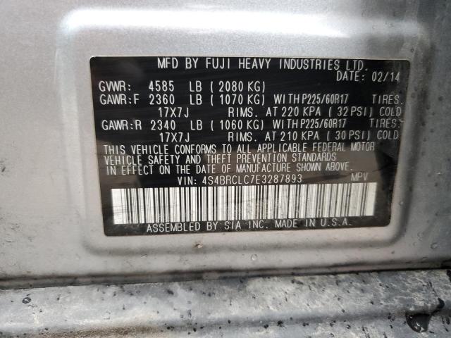 4S4BRCLC7E3287893 Subaru Outback 2.5i Limited