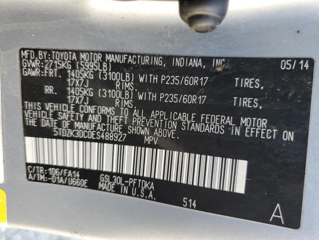 5TDZK3DC0ES488927 Toyota SIENNA