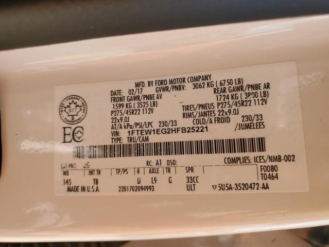 1FTEW1EG2HFB25221 Ford F150 Supercrew