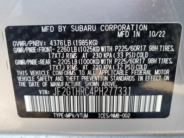 JF2GTHRC4PH277331 | 2023 SUBARU CROSSTREK