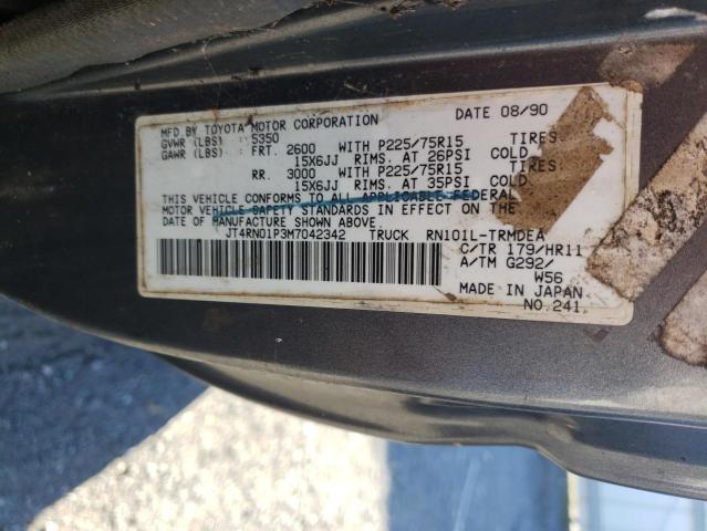 1991 Toyota Pickup 1/2 Ton Short Wheelbase Dlx VIN: JT4RN01P3M7042342 Lot: 73327173