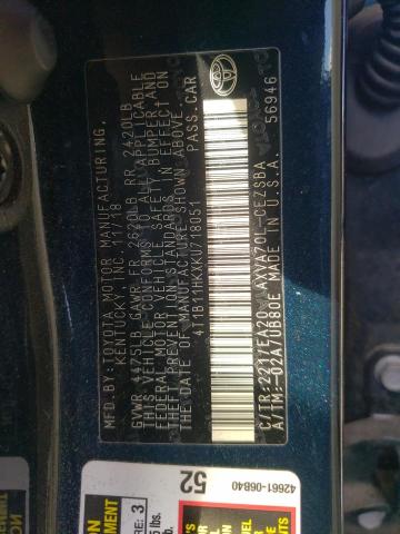 2019 TOYOTA CAMRY L - 4T1B11HKXKU718051