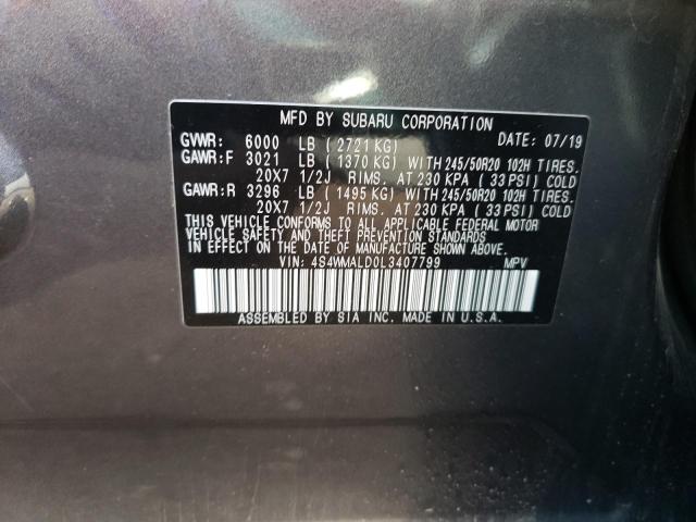 4S4WMALD0L3407799 Subaru Ascent Limited