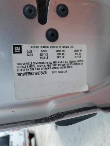 2001 Chevrolet Impala VIN: 2G1WF55K619276490 Lot: 71880883