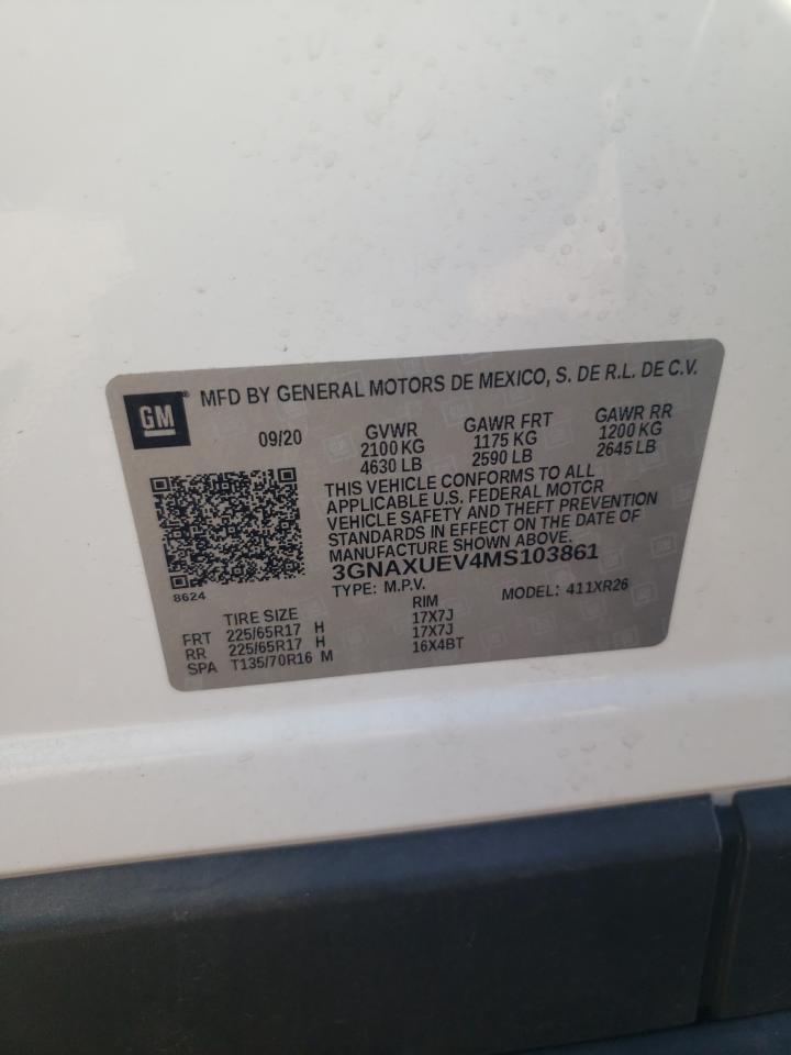 3GNAXUEV4MS103861 2021 Chevrolet Equinox Lt