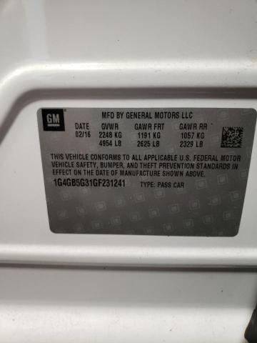 1G4GB5G31GF231241 Buick Lacrosse