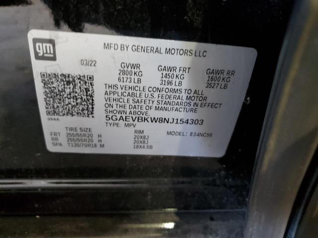 5GAEVBKW8NJ154303 Buick Enclave Premium