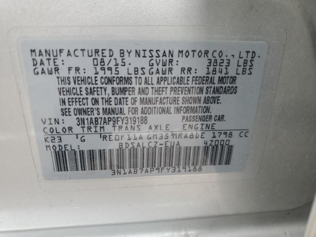 3N1AB7AP9FY319188 | 2015 Nissan sentra s