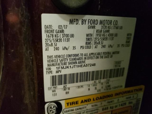 1FMJK1JT1HEA57248 Ford Expedition El Xlt