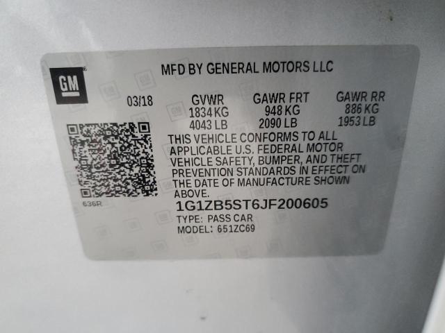 2018 CHEVROLET MALIBU LS - 1G1ZB5ST6JF200605