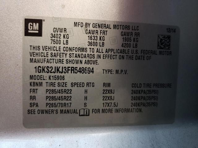 1GKS2JKJ3FR548694 GMC YUKON XL DENALI