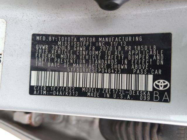 5YFBURHE5EP046423 Toyota COROLLA L