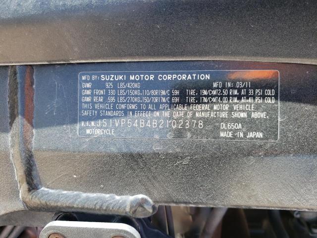 2011 SUZUKI DL650 A JS1VP54B4B2102378