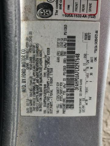 3FAHP0JA7CR297848 2012 Ford Fusion Sel