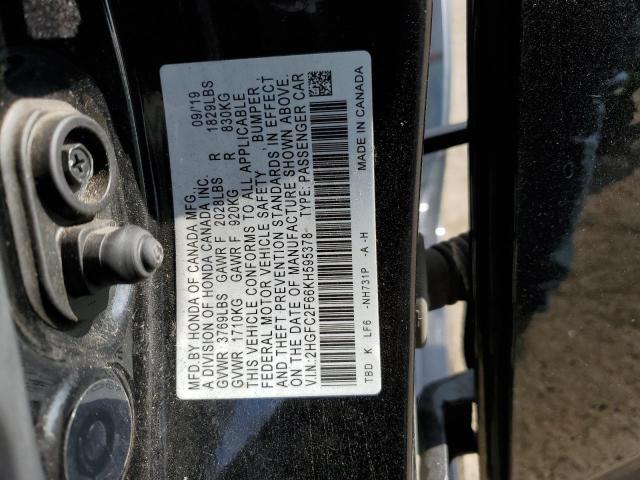 2HGFC2F66KH595378 | 2019 HONDA CIVIC LX