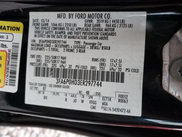 3FA6P0HD3ER297744 | 2014 Ford fusion se