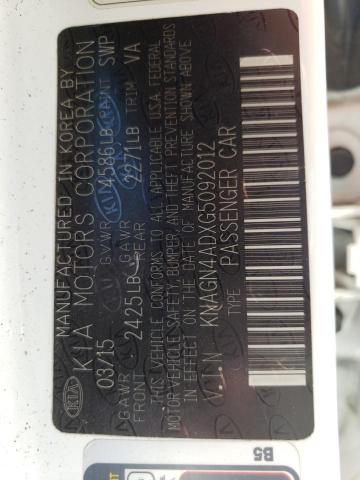 KNAGN4ADXG5092012 KIA OPTIMA HYBRID