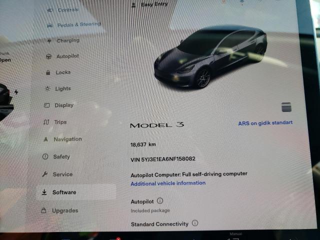 5YJ3E1EA6NF158082 | 2022 TESLA MODEL 3