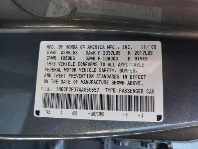 1HGCP2F37AA050557 | 2010 Honda accord lx