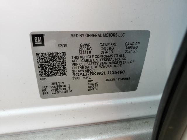 5GAERBKW2LJ135490 Buick Enclave Essence