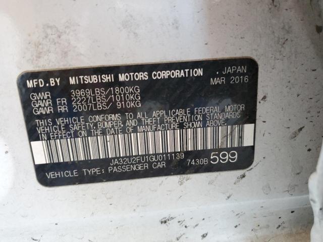 JA32U2FU1GU011139 Mitsubishi LANCER ES
