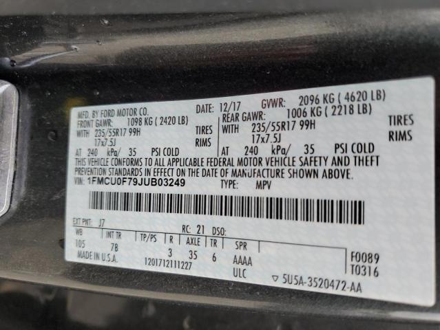 2018 FORD ESCAPE S - 1FMCU0F79JUB03249