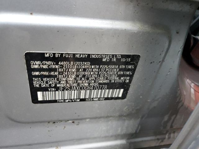 JF2SJAXC0GH470778 Subaru Forester 2.5i Touring