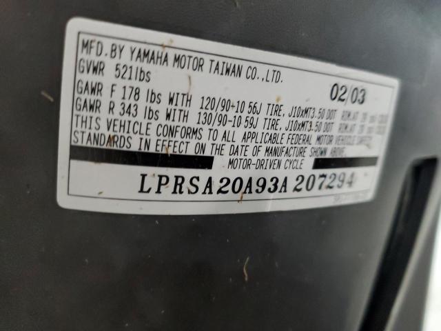 2003 YAMAHA YW50 AP ZU LPRSA20A93A207294