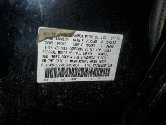 JH4CL95805C009938 Auction: COPART Lot: 72006933 Location: NY - ROCHESTER JH4CL95805C009938 ACURA TSX 2005 BLACK Photo 12