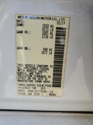 1N4AL3AP2FC104706 Nissan ALTIMA 2.5