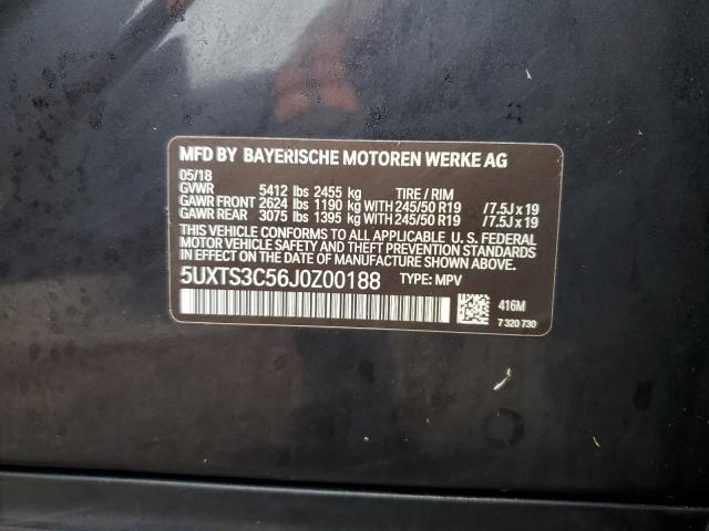 5UXTS3C56J0Z00188 BMW X3 Xdrivem40i
