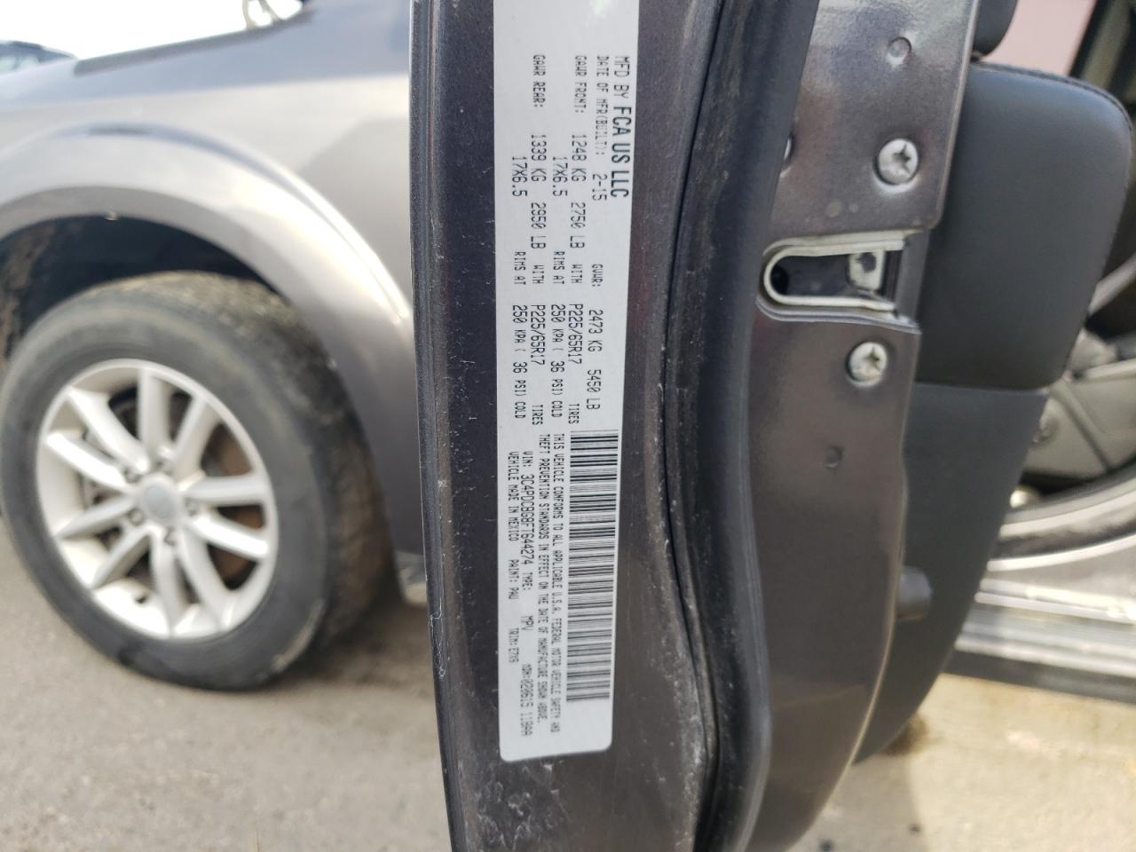 3C4PDCBG8FT644274 2015 Dodge Journey Sxt